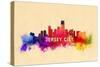 Jersey City, New Jersey - Skyline Abstract-Lantern Press-Stretched Canvas