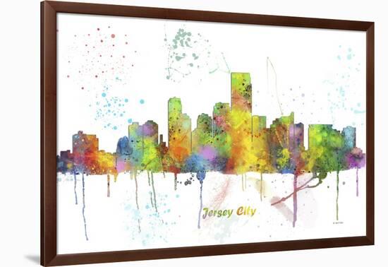 Jersey City New Jersey Skyline MCLR 1-Marlene Watson-Framed Giclee Print