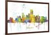 Jersey City New Jersey Skyline MCLR 1-Marlene Watson-Framed Giclee Print