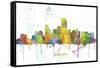 Jersey City New Jersey Skyline MCLR 1-Marlene Watson-Framed Stretched Canvas