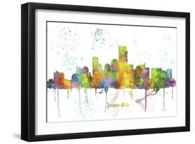 Jersey City New Jersey Skyline MCLR 1-Marlene Watson-Framed Giclee Print