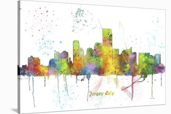 Jersey City New Jersey Skyline MCLR 1-Marlene Watson-Stretched Canvas