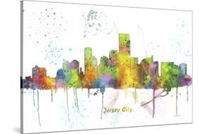 Jersey City New Jersey Skyline MCLR 1-Marlene Watson-Stretched Canvas