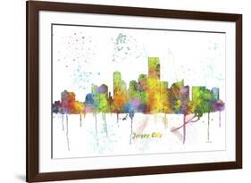 Jersey City New Jersey Skyline MCLR 1-Marlene Watson-Framed Giclee Print