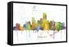 Jersey City New Jersey Skyline MCLR 1-Marlene Watson-Framed Stretched Canvas