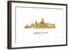 Jersey City New Jersey Skyline-Marlene Watson-Framed Giclee Print