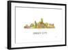 Jersey City New Jersey Skyline-Marlene Watson-Framed Giclee Print