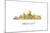 Jersey City New Jersey Skyline-Marlene Watson-Mounted Giclee Print