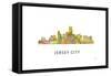 Jersey City New Jersey Skyline-Marlene Watson-Framed Stretched Canvas