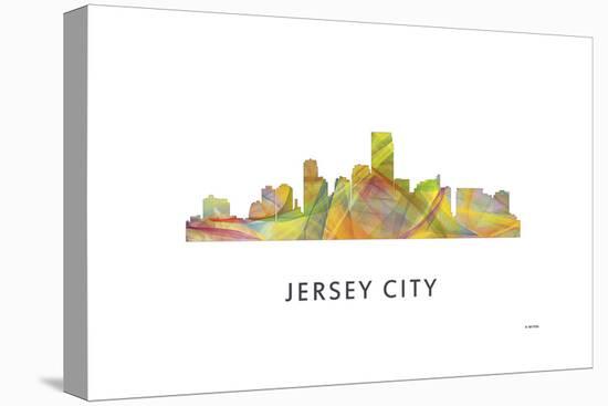 Jersey City New Jersey Skyline-Marlene Watson-Stretched Canvas