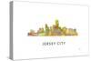 Jersey City New Jersey Skyline-Marlene Watson-Stretched Canvas