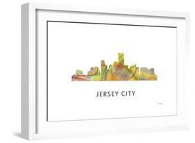 Jersey City New Jersey Skyline-Marlene Watson-Framed Giclee Print