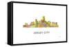 Jersey City New Jersey Skyline-Marlene Watson-Framed Stretched Canvas