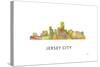 Jersey City New Jersey Skyline-Marlene Watson-Stretched Canvas