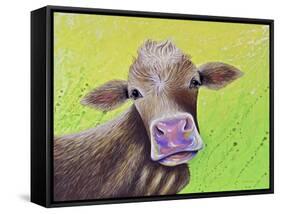 Jersey Cow-Michelle Faber-Framed Stretched Canvas