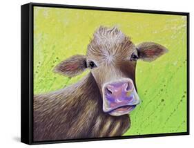 Jersey Cow-Michelle Faber-Framed Stretched Canvas