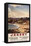 Jersey, England - Southern/Great Western Railway Beach Scene Poster-Lantern Press-Framed Stretched Canvas