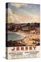 Jersey, England - Southern/Great Western Railway Beach Scene Poster-Lantern Press-Stretched Canvas