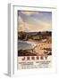 Jersey, England - Southern/Great Western Railway Beach Scene Poster-Lantern Press-Framed Art Print