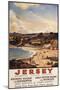 Jersey, England - Southern/Great Western Railway Beach Scene Poster-Lantern Press-Mounted Art Print