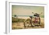Jersey Shore - Bicycles and Beach Scene-Lantern Press-Framed Art Print
