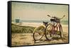 Jersey Shore - Bicycles and Beach Scene-Lantern Press-Framed Stretched Canvas