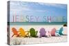 Jersey Shore - Colorful Chairs-Lantern Press-Stretched Canvas