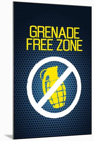 Jersey Shore Grenade Free Zone Blue Mesh TV Poster Print-null-Mounted Poster