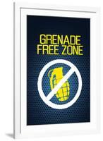 Jersey Shore Grenade Free Zone Blue Mesh TV-null-Framed Art Print