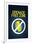Jersey Shore Grenade Free Zone Blue Mesh TV-null-Framed Art Print