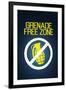 Jersey Shore Grenade Free Zone Blue Mesh TV-null-Framed Art Print