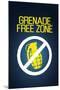 Jersey Shore Grenade Free Zone Blue Mesh TV-null-Mounted Art Print