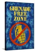 Jersey Shore Grenade Free Zone Blue TV Poster Print-null-Stretched Canvas