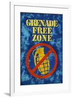 Jersey Shore Grenade Free Zone Blue TV Poster Print-null-Framed Poster