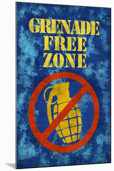 Jersey Shore Grenade Free Zone Blue TV Poster Print-null-Mounted Poster