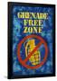Jersey Shore Grenade Free Zone Blue TV Poster Print-null-Framed Poster