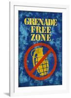 Jersey Shore Grenade Free Zone Blue TV-null-Framed Art Print