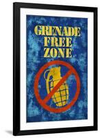 Jersey Shore Grenade Free Zone Blue TV-null-Framed Art Print