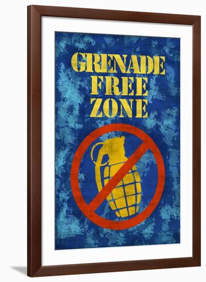 Jersey Shore Grenade Free Zone Blue TV-null-Framed Art Print