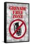 Jersey Shore Grenade Free Zone Gray TV Poster Print-null-Framed Stretched Canvas