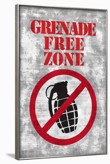 Jersey Shore Grenade Free Zone Gray TV Poster Print-null-Framed Poster