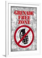 Jersey Shore Grenade Free Zone Gray TV-null-Framed Art Print