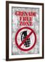 Jersey Shore Grenade Free Zone Gray TV-null-Framed Art Print