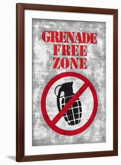 Jersey Shore Grenade Free Zone Gray TV-null-Framed Art Print