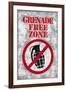 Jersey Shore Grenade Free Zone Gray TV-null-Framed Art Print