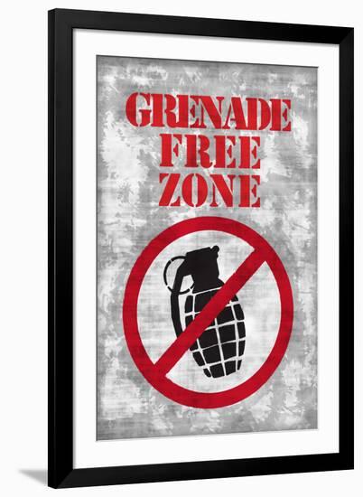 Jersey Shore Grenade Free Zone Gray TV-null-Framed Art Print