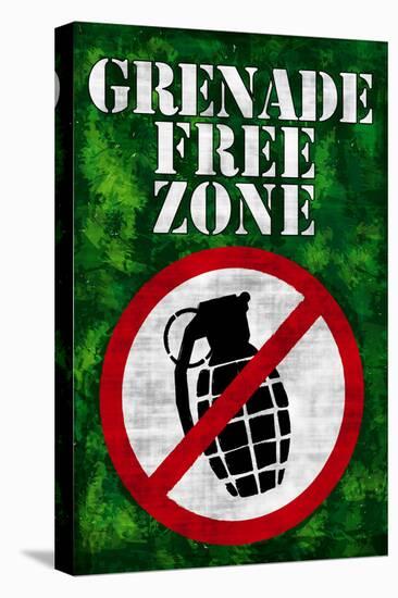 Jersey Shore Grenade Free Zone Green TV Poster Print-null-Stretched Canvas