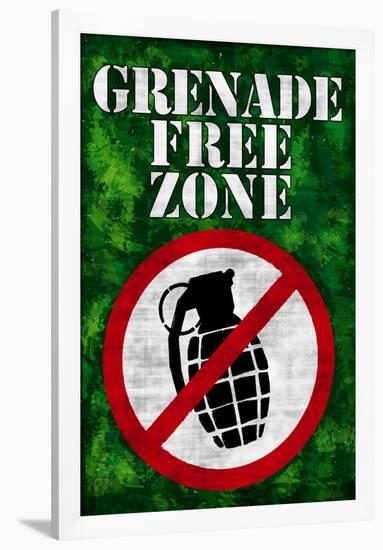 Jersey Shore Grenade Free Zone Green TV Poster Print-null-Framed Poster