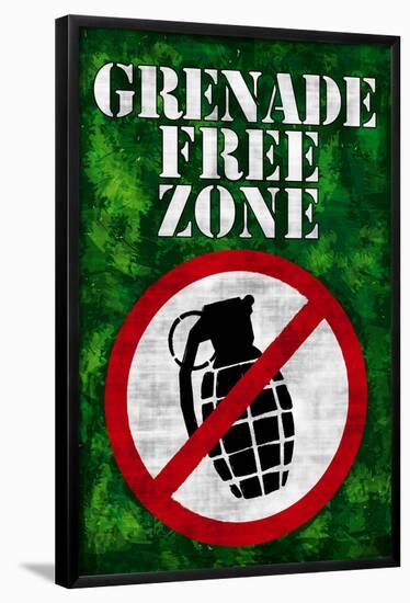 Jersey Shore Grenade Free Zone Green TV Poster Print-null-Framed Poster