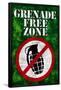 Jersey Shore Grenade Free Zone Green TV Poster Print-null-Framed Poster